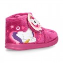 Little kids UNICORN OKAA design wool cotton home bootie shoes laceless.