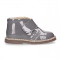 PATENT Nappa leather kids Safari boots laceless.