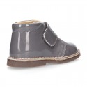 PATENT Nappa leather kids Safari boots laceless.