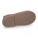 Nappa leather kids Laces up shoes with perforated design.