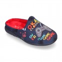 VIDEOGAMES OKAA design Wool effect cloth Home shoes with clog design.