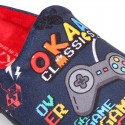 VIDEOGAMES OKAA design Wool effect cloth Home shoes with clog design.