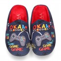 VIDEOGAMES OKAA design Wool effect cloth Home shoes with clog design.