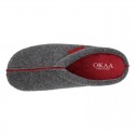 Wool effect Home shoes with clog design and color stitchings for large sizes.