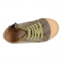 CORDUROY canvas kids boot shoes tennis style with shoelaces closure and toe cap.