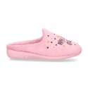 LITTLE OKAA design Wool effect cloth Home shoes with clog design.