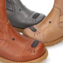 Casual Nappa leather little ANIMAL OKAA ankle boots.