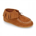 Little kids INDIAN Ankle boot shoes in suede leather.