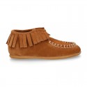 Little kids INDIAN Ankle boot shoes in suede leather.