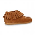 Little kids INDIAN Ankle boot shoes in suede leather.