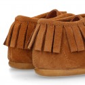 Little kids INDIAN Ankle boot shoes in suede leather.