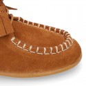 Little kids INDIAN Ankle boot shoes in suede leather.