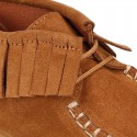 Little kids INDIAN Ankle boot shoes in suede leather.