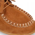 Little kids INDIAN Ankle boot shoes in suede leather.