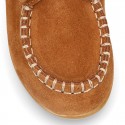 Little kids INDIAN Ankle boot shoes in suede leather.