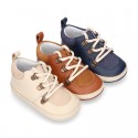 MOUNTAIN style combined leather baby little bootie.