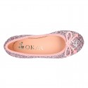 Classic GLITTER girl ballet flats with elastic contour and ribbon.