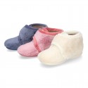 NEPAL Wool knit kids ankle home shoes laceless.