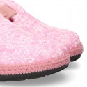 Wool effect OKAA CLOG Home shoes with snowflakes design.