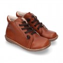 SPORT Kids ankle boots with zipper closure and elastic laces in nappa leather.