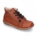 SPORT Kids ankle boots with zipper closure and elastic laces in nappa leather.