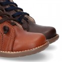 SPORT Kids ankle boots with zipper closure and elastic laces in nappa leather.