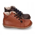 SPORT Kids ankle boots with zipper closure and elastic laces in nappa leather.