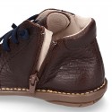 SPORT Kids ankle boots with zipper closure and elastic laces in nappa leather.