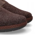 Wool effect dad OKAA CLOG Home shoes with buckle design.