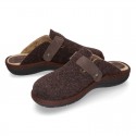 Wool effect dad OKAA CLOG Home shoes with buckle design.