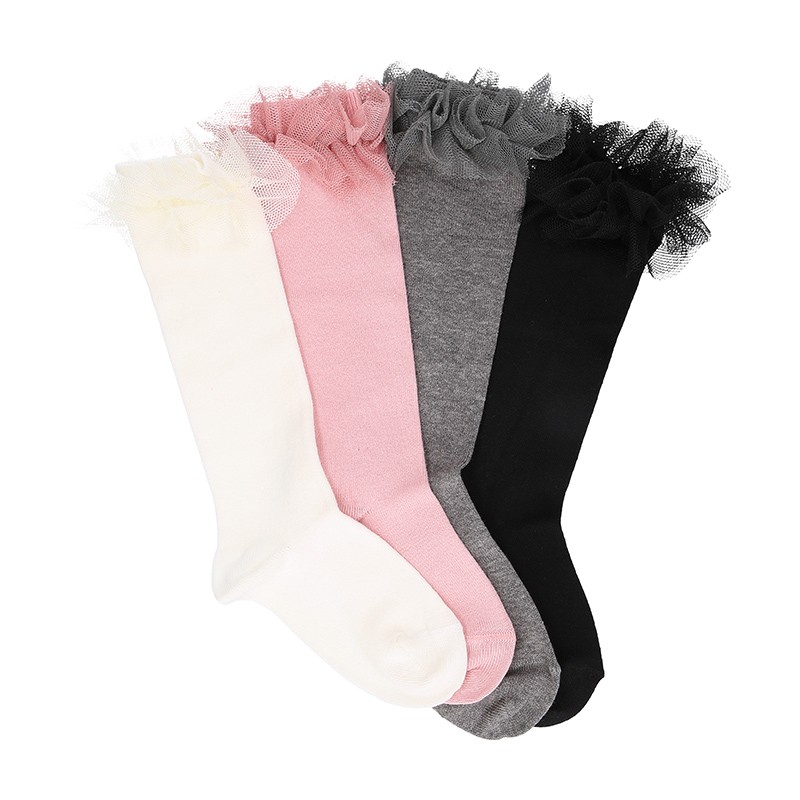 超激安 BY SOCKS KNEE-HIGH RUFFLE TULLE GIRL CONDOR. OkaaSpain | CN057 トップス