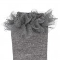 GIRL TULLE RUFFLE KNEE-HIGH SOCKS BY CONDOR.