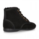 BLACK Autumn winter canvas SPORT Pascuala style boots.