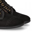 BLACK Autumn winter canvas SPORT Pascuala style boots.