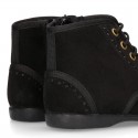 BLACK Autumn winter canvas SPORT Pascuala style boots.