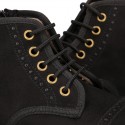 BLACK Autumn winter canvas SPORT Pascuala style boots.