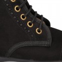 BLACK Autumn winter canvas SPORT Pascuala style boots.