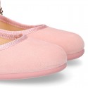 New Serratex canvas Mary Jane shoes with DIAMOND style buckle fastening.