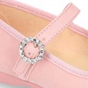 New Serratex canvas Mary Jane shoes with DIAMOND style buckle fastening.