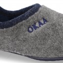 Wool effect dad OKAA Home shoes closed design.