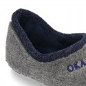 Wool effect dad OKAA Home shoes closed design.