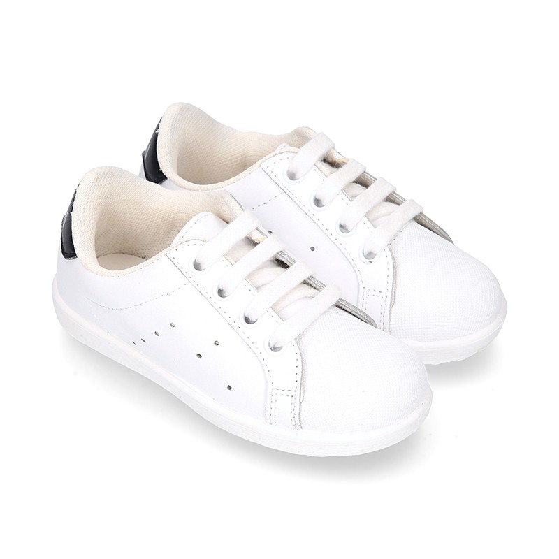 Kids leather tennis best sale shoes