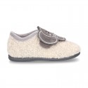 Wool knit ELEPHANT design home shoes laceless.