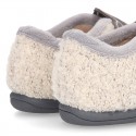 Wool knit ELEPHANT design home shoes laceless.