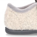 Wool knit ELEPHANT design home shoes laceless.