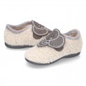 Wool knit ELEPHANT design home shoes laceless.