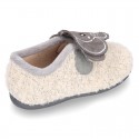 Wool knit ELEPHANT design home shoes laceless.