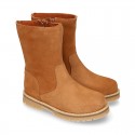 COUNTRYSIDE Suede leather ankle boots in Tan color.