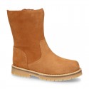 COUNTRYSIDE Suede leather ankle boots in Tan color.