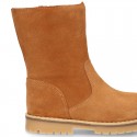 COUNTRYSIDE Suede leather ankle boots in Tan color.